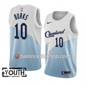 Camiseta Niños NBA Cleveland Cavaliers Alec Burks 10 2018-19 Nike Azul Blanco Swingman